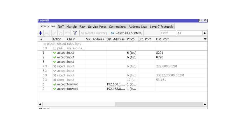 Konfigurasi Firewall Pada Mikrotik