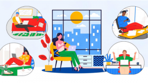 perempuan sedang bersantai karena produktivitas meningkat menggunakan google workspace