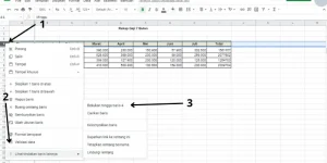 cara freeze google sheets